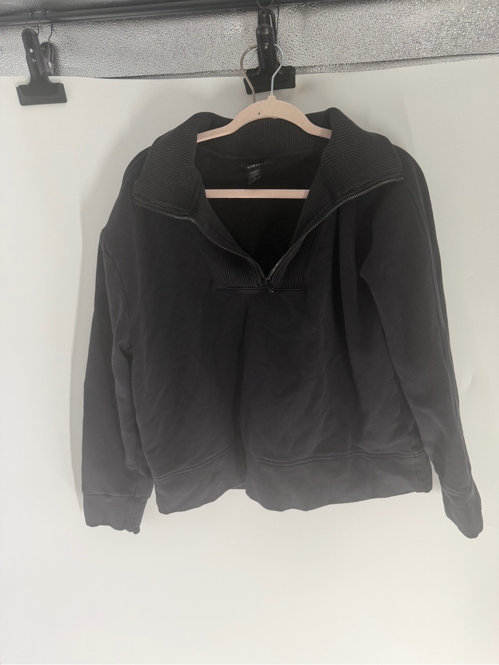 Athleta Black Quarter-Zip Pullover